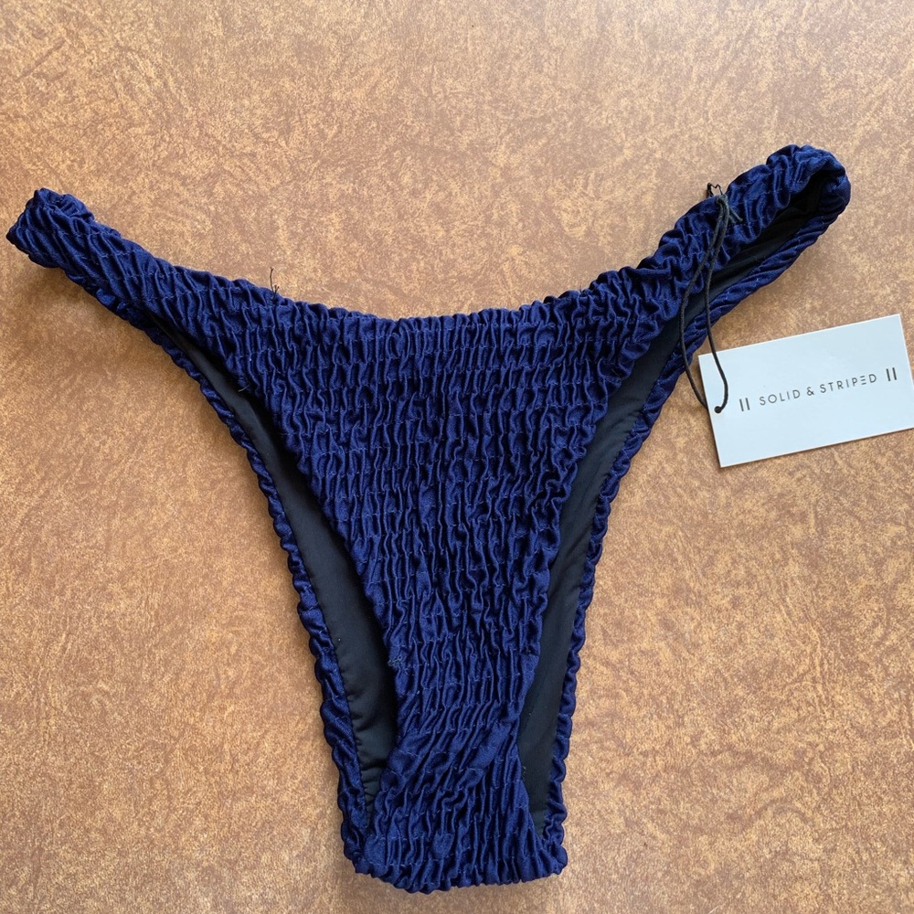 Solid and striped bikini bottoms